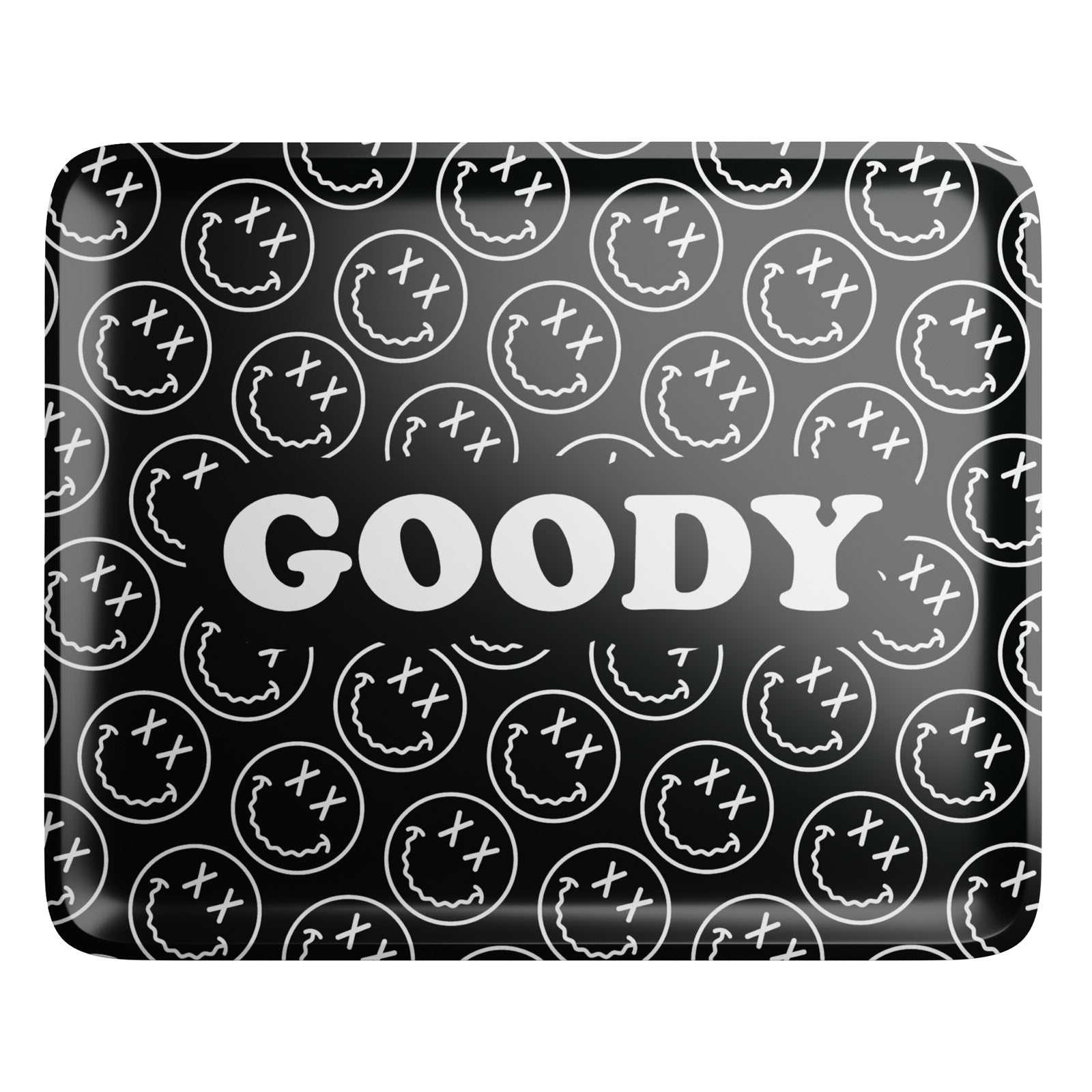 Goody Glass Black Pattern Face Rolling Tray