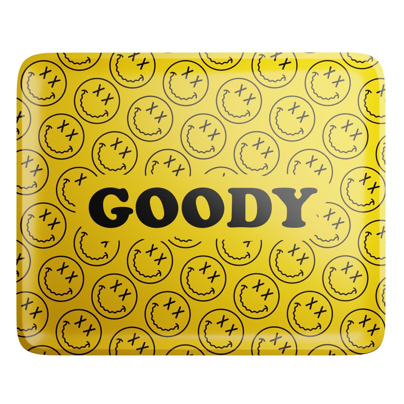 Goody Glass Yellow Pattern Face Rolling Tray