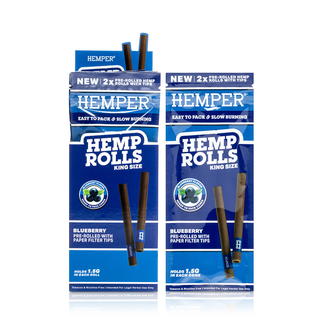 Hemp Rolls King Size With Paper Tip 2pk | 12 pcs Display