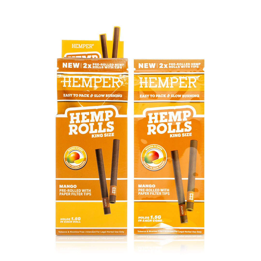 Hemp Rolls King Size With Paper Tip 2pk | 12 pcs Display