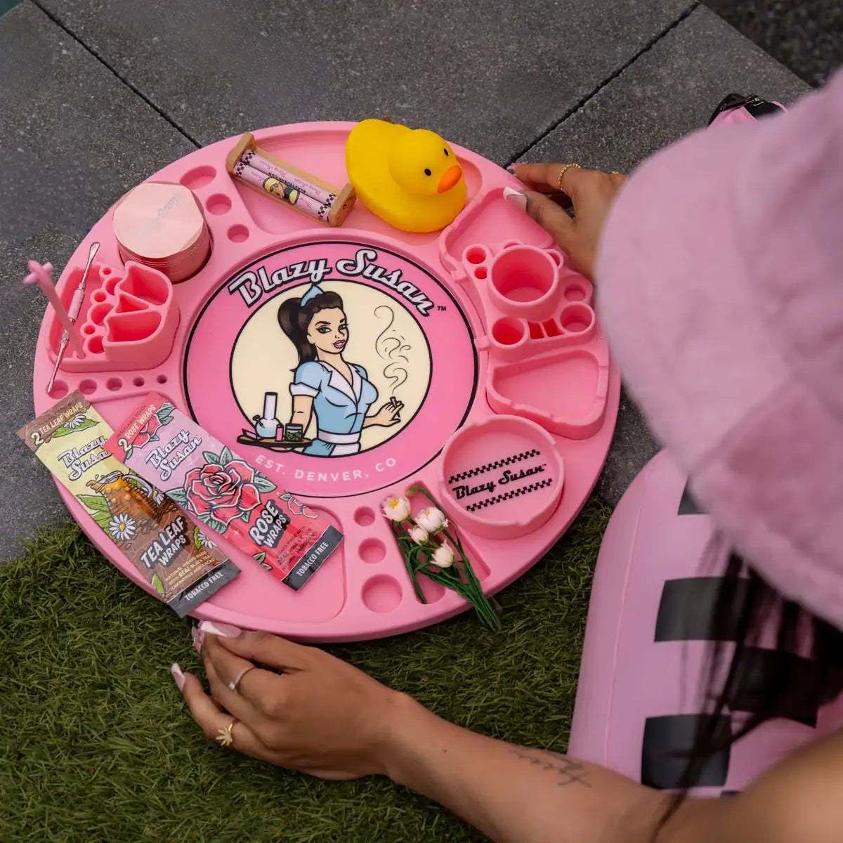 Blazy Susan Spinning Rolling Tray