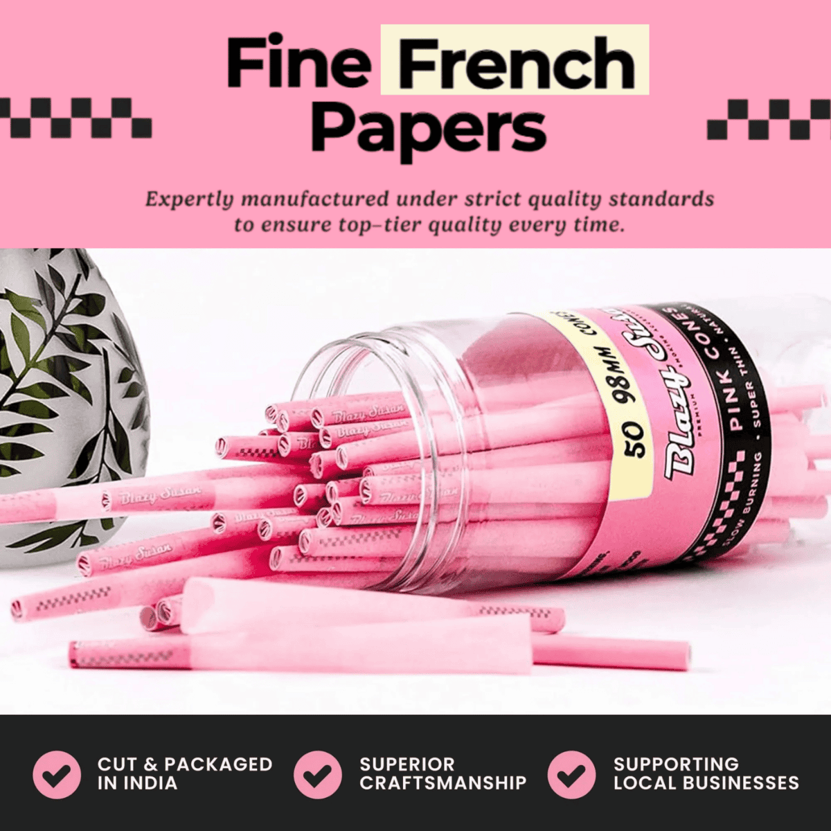Blazy Susan Paper Cones King Size | 50 pcs Jar