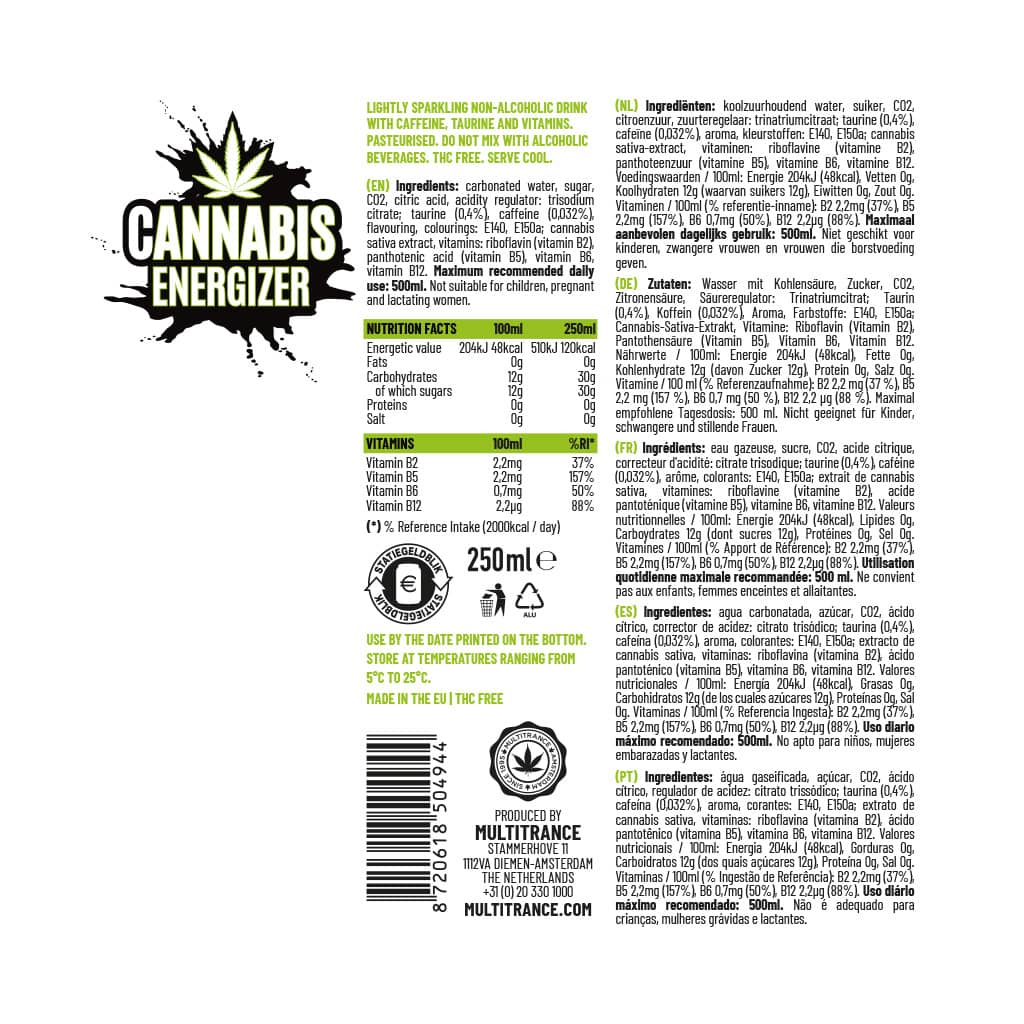 Multitrance Cannabis Energizer Drink | 24 pcs Tray