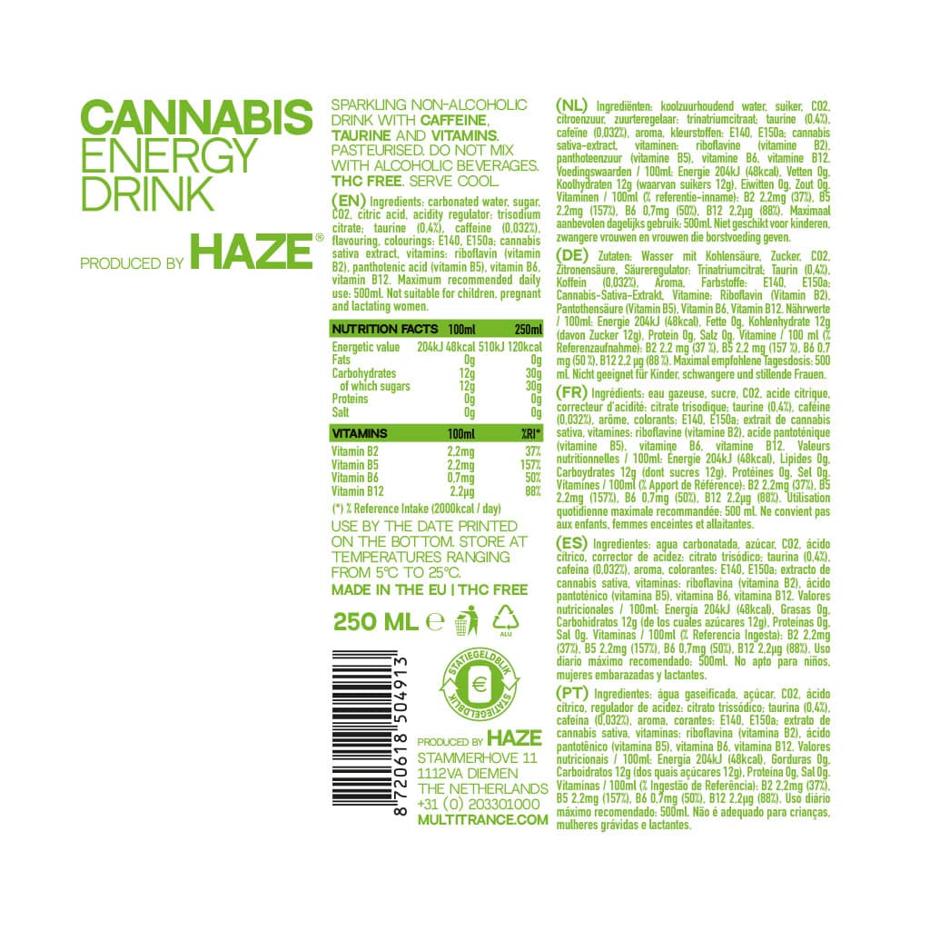 Multitrance Cannabis Energy Drink | 24 pcs Tray