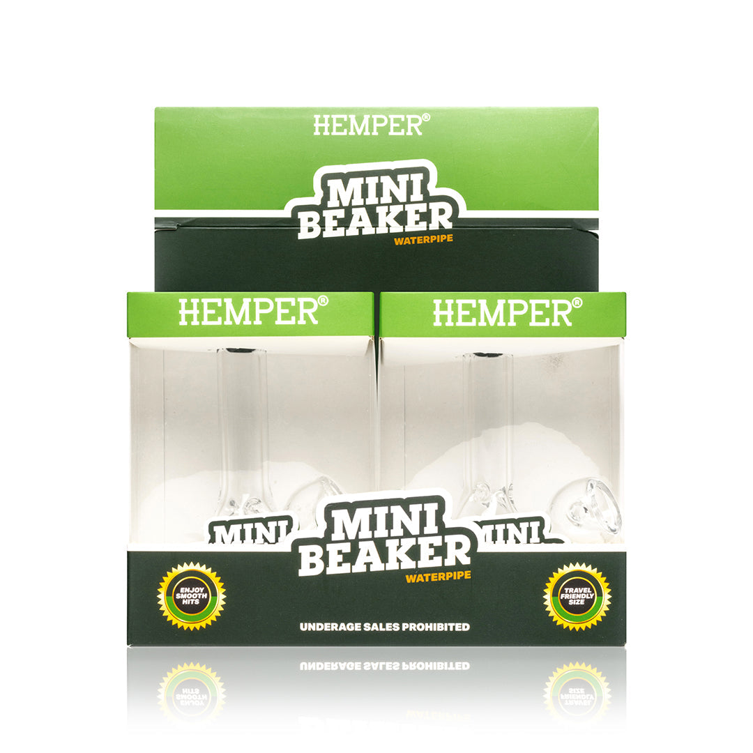 Mini Beaker Waterpipe | 4pcs Display - Clear