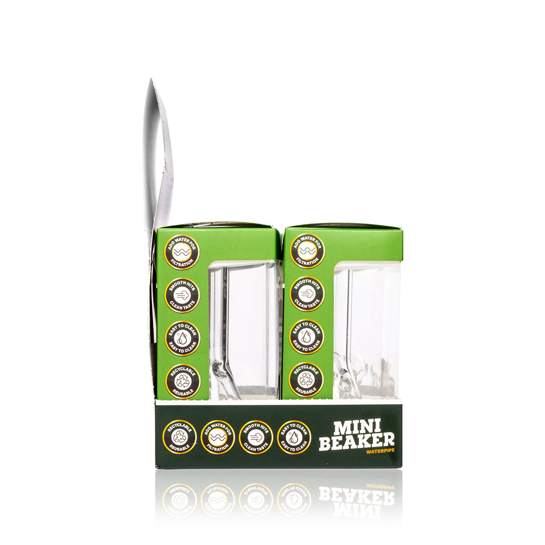 Mini Beaker Waterpipe | 4pcs Display - Clear
