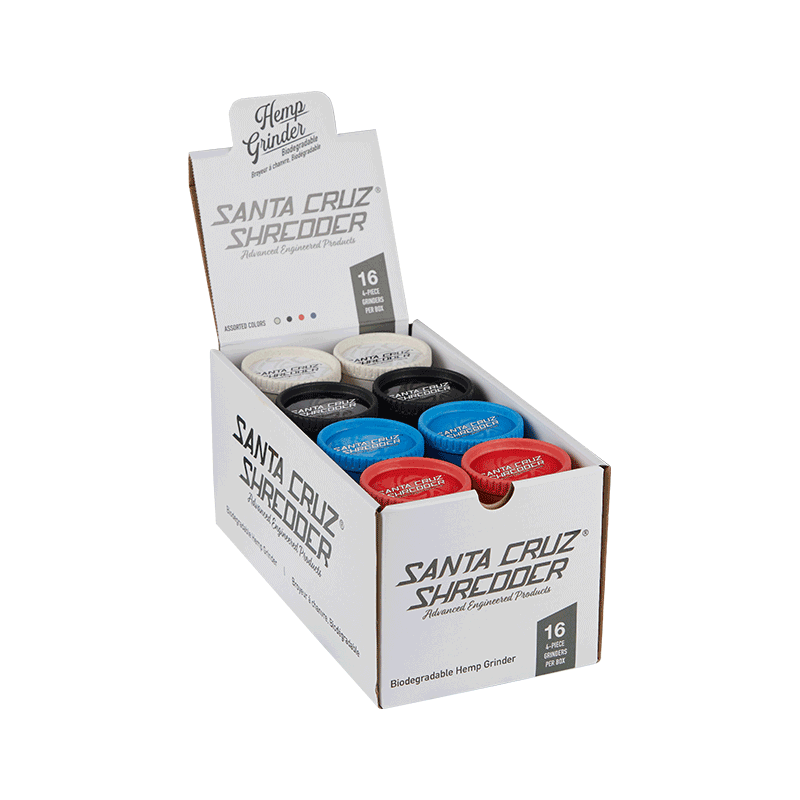 Santa Cruz Shredder 4 Piece Hemp Grinder | 16 pcs Display - Assorted Colors