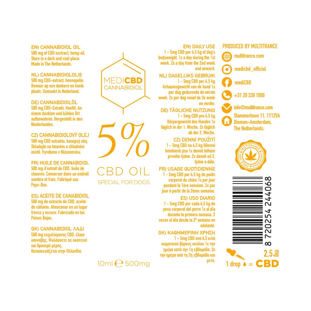Multitrance MediCBD CBD Oil 500mg | 10ml Bottle - 5%