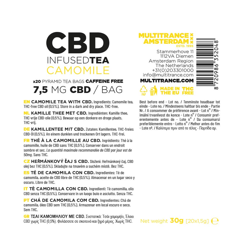 Multitrance CBD Tea Pyramid Bags 7.5mg | 10 pcs Carton