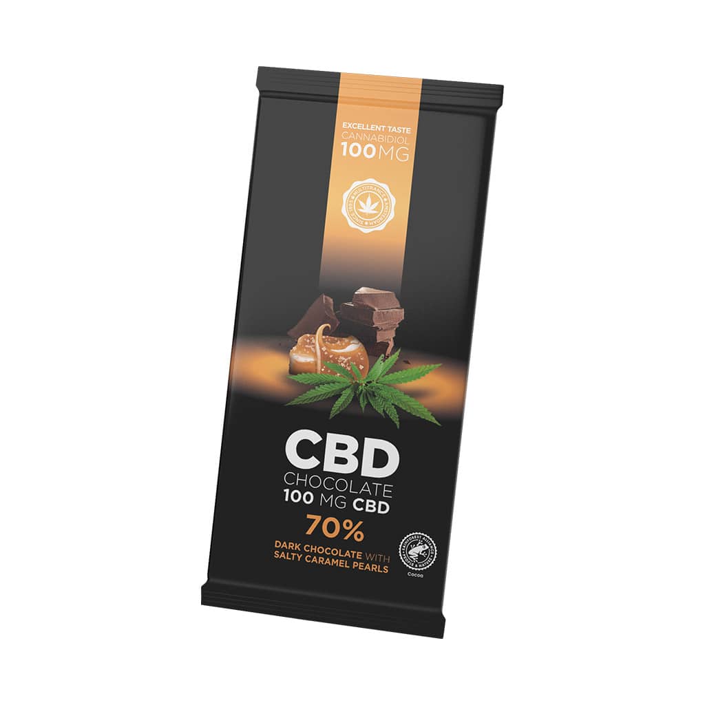 Multitrance CBD Dark Chocolate 100mg | 15 pcs Carton - Salted Caramel