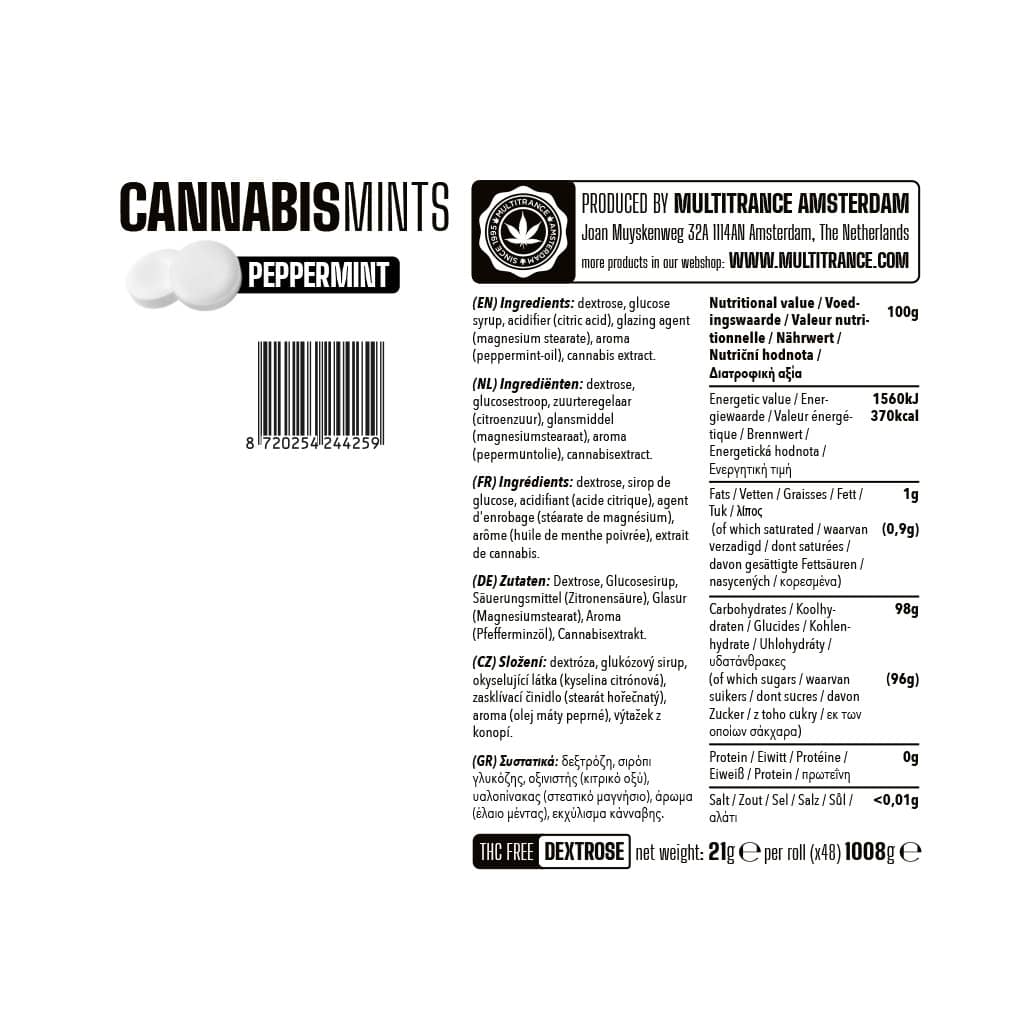 Multitrance Cannabis Dextrose Mints | 48 pcs Display