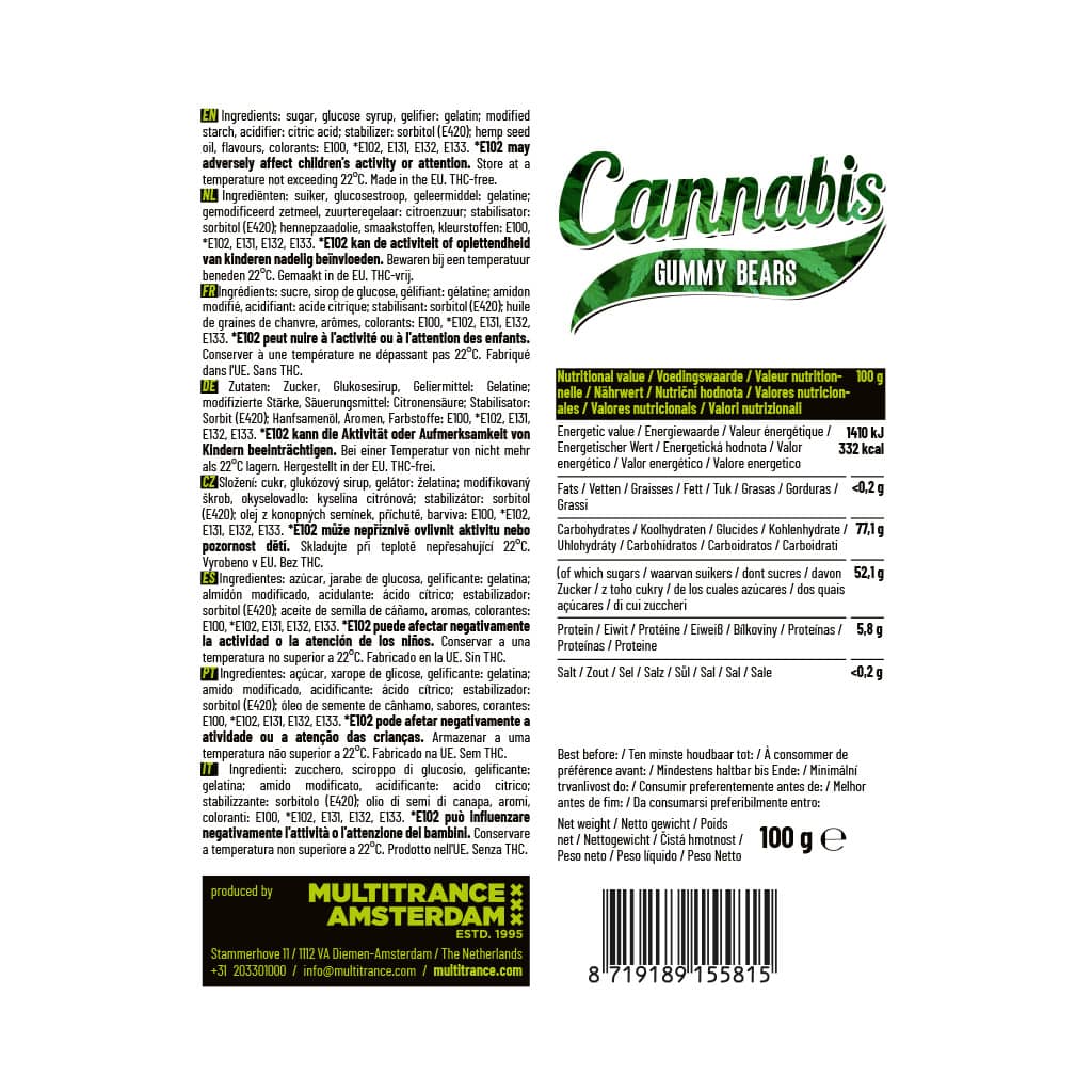 Multitrance Cannabis Gummy Bears | 40 pcs Carton