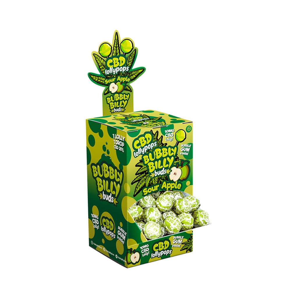 Multitrance Bubbly Billy Buds CBD Lollipops | 100 pcs Display
