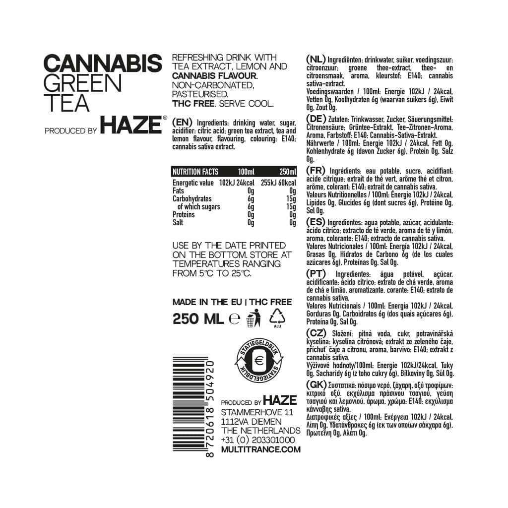 Multitrance Cannabis Green Tea | 24 pcs Tray