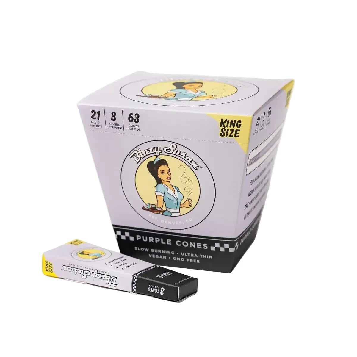 Blazy Susan Paper Cones King Size 3 pk | 21 pcs Display