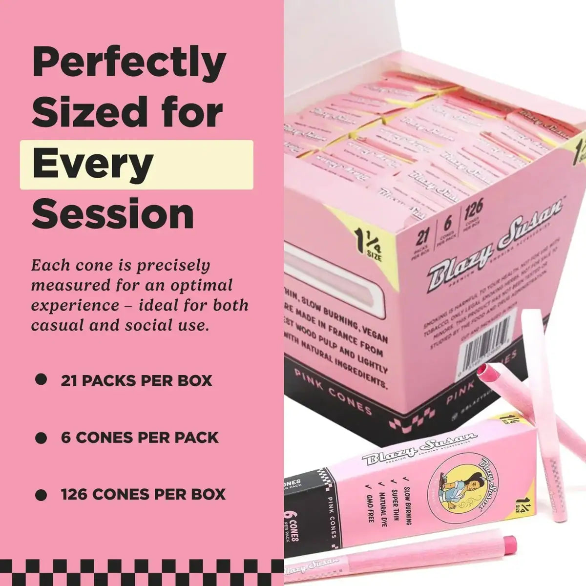 Blazy Susan Paper Cones King Size 3 pk | 21 pcs Display