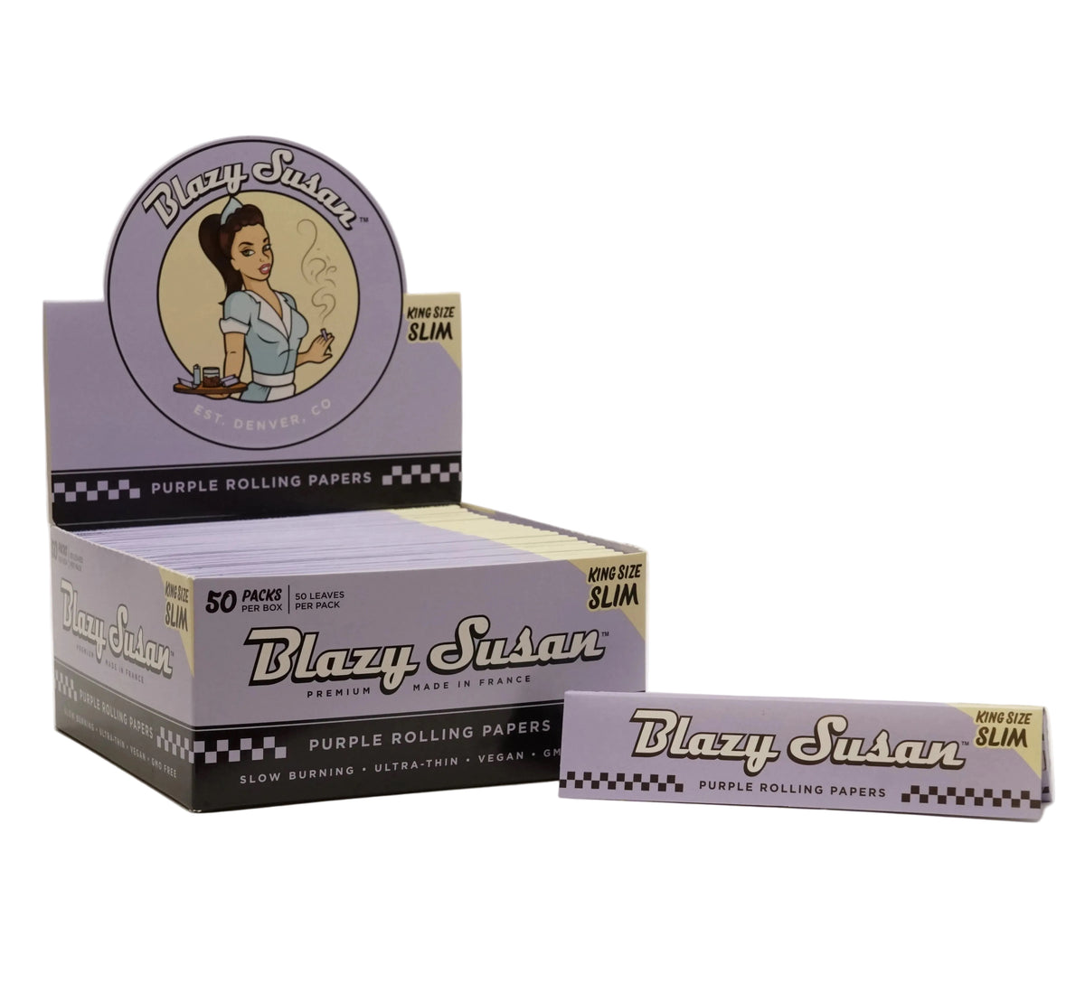 Blazy Susan Rolling Papers King Size Slim | 50 pcs Display