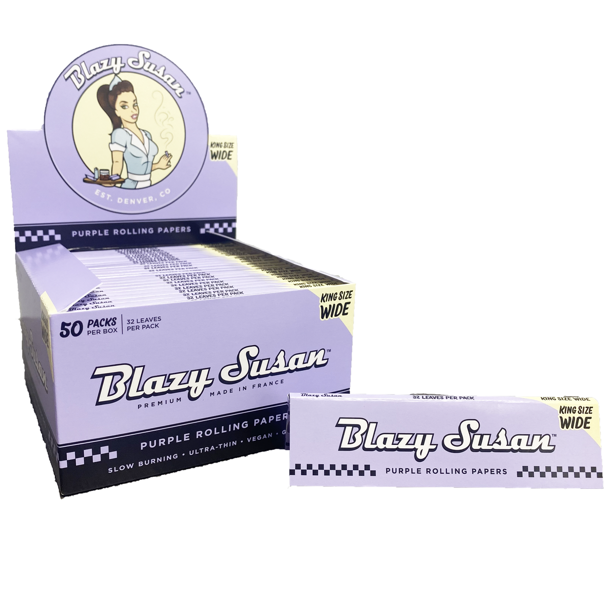 Blazy Susan Rolling Papers King Size Wide | 50 pcs Display