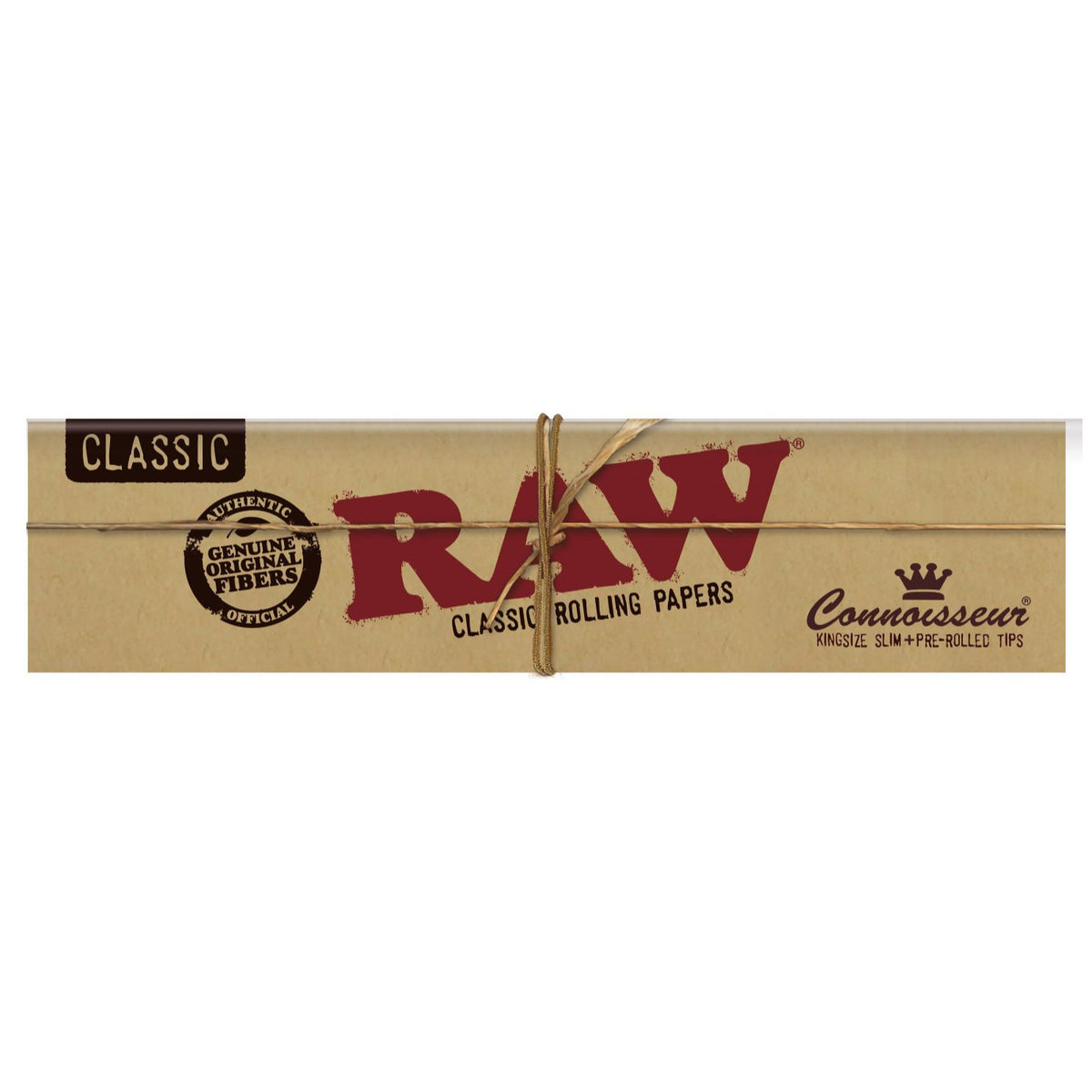RAW Rolling Papers Connoisseur Classic King Size Slim w/ Pre-Rolled Tips | 24 pcs Display