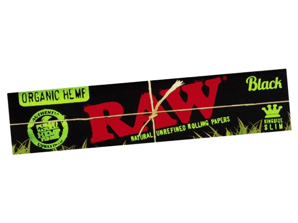 RAW Rolling Papers Black Organic Hemp King Size Slim | 50 pcs Display