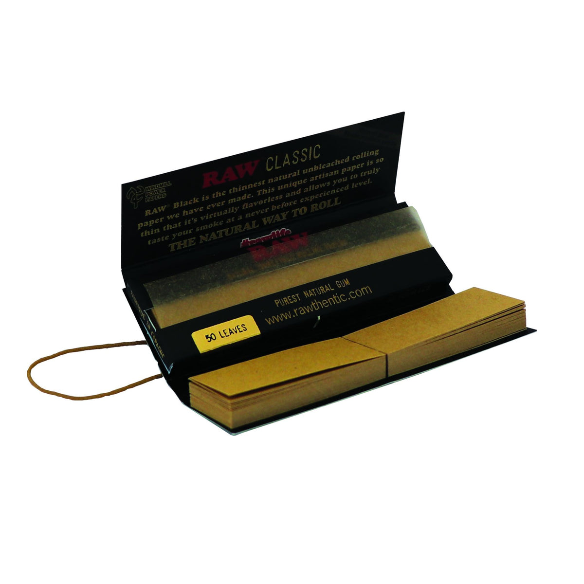 RAW Rolling Papers Connoisseur Black 1 1/4 w/ Tips | 24 pcs Display