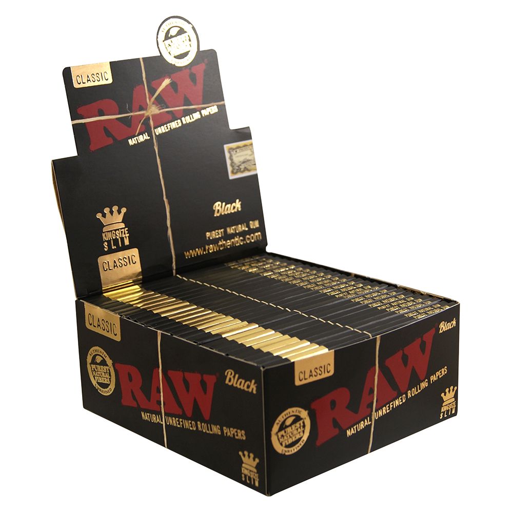 RAW Rolling Papers Black King Size Slim | 50 pcs Display
