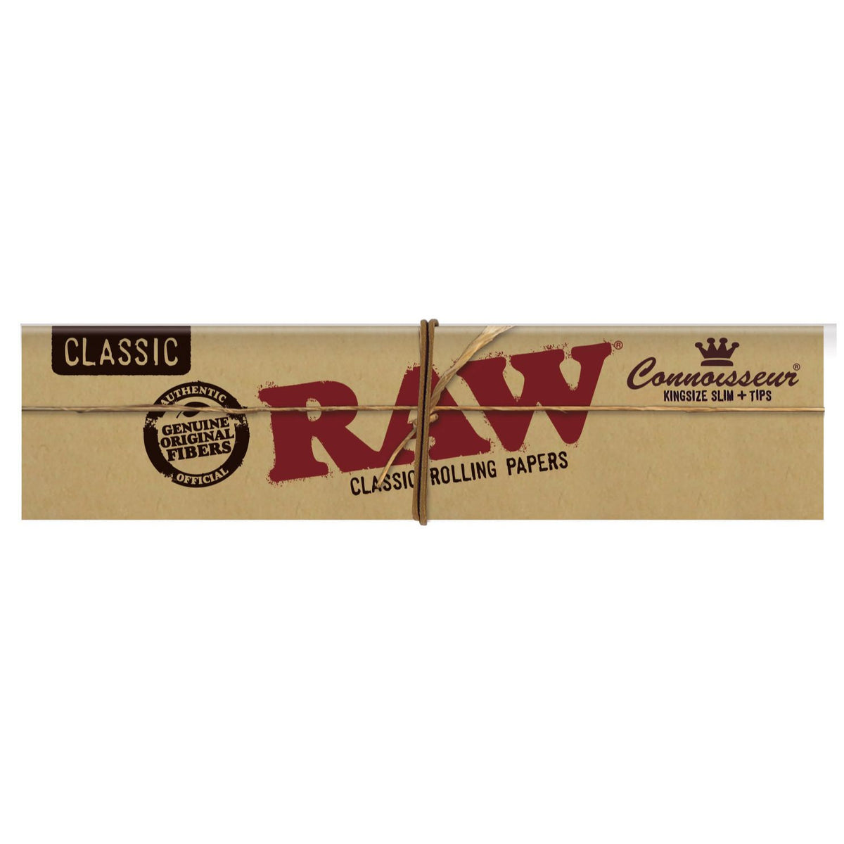 RAW Rolling Papers Connoisseur Classic King Size Slim w/ Tips | 24 pcs Display