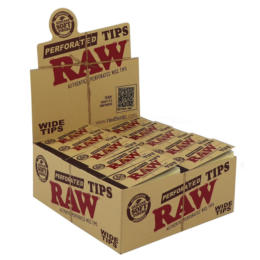 RAW Perforated Wide Tips | 50 pcs Display