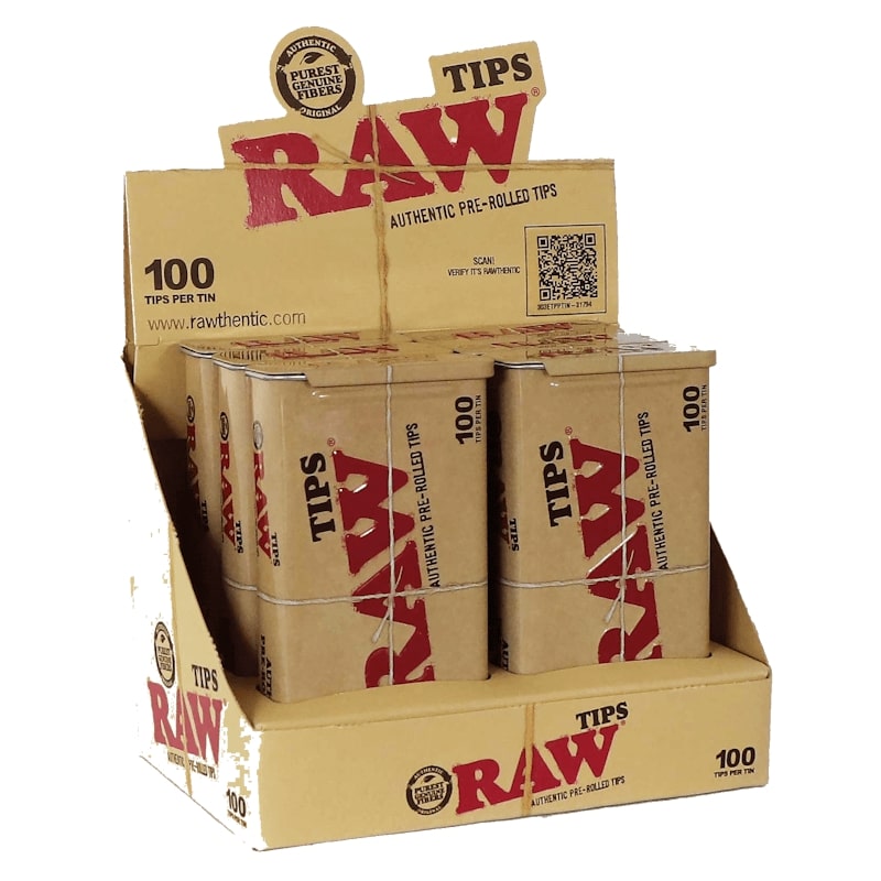 RAW Pre-Rolled Tips 100pk | 6 pcs Display